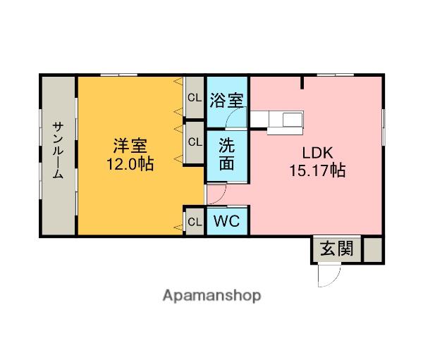 セントレア大手(1LDK/1階)の間取り写真