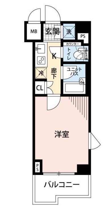 ルーブル下丸子(1K/6階)の間取り写真