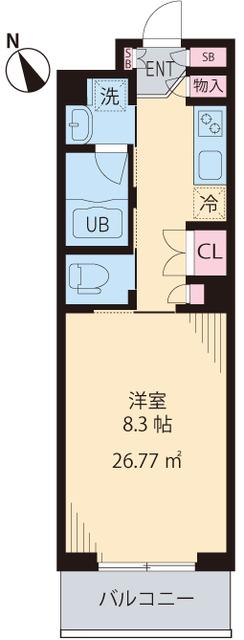 Nコート久我山(1K/1階)の間取り写真