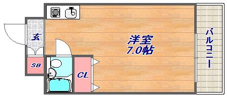 サムティ灘駅前(ワンルーム/6階)の間取り写真