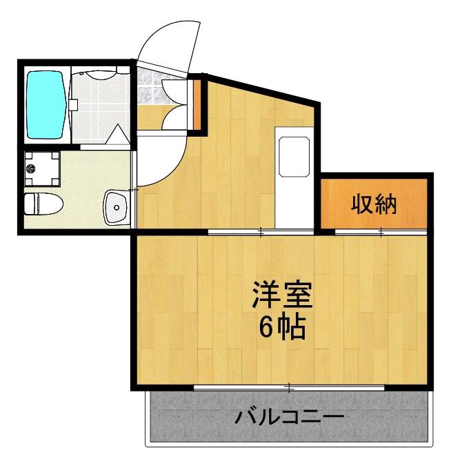 レジデンスサカエ(1K/2階)の間取り写真