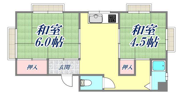 マンション芦屋の里(2DK/3階)の間取り写真