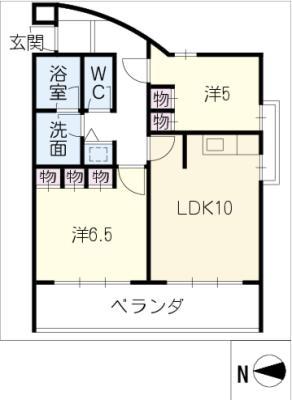 NESPALD西里(2LDK/2階)の間取り写真