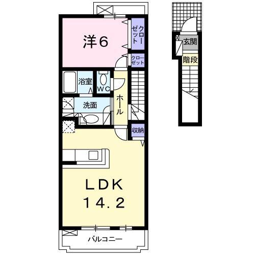 ＪＲ東海道本線 共和駅 徒歩13分 2階建 築13年(1LDK/2階)の間取り写真
