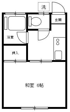 第一花村コーポ(1K/2階)の間取り写真