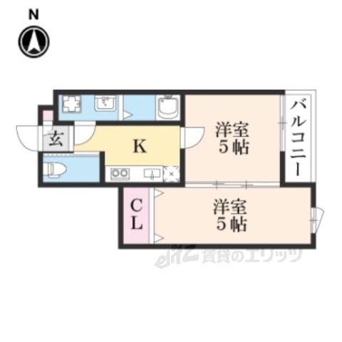 ベレーザ西陣Ⅰ(2K/2階)の間取り写真