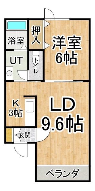 LUCINAIII(1LDK/2階)の間取り写真