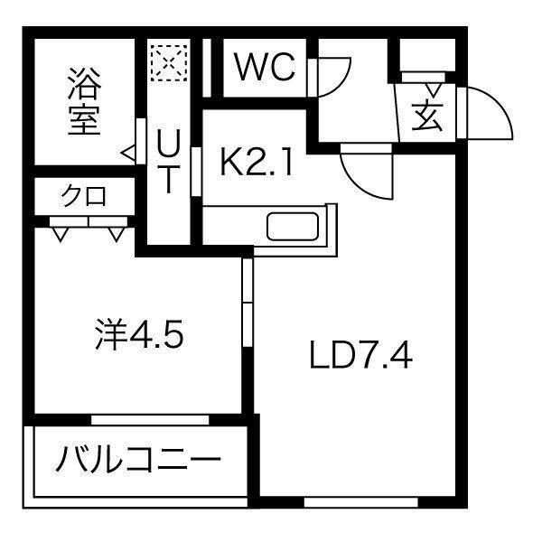 ブランシャールNOA中島公園(1LDK/3階)の間取り写真