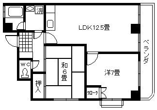 ベイサイドヒル内門(2LDK/3階)の間取り写真