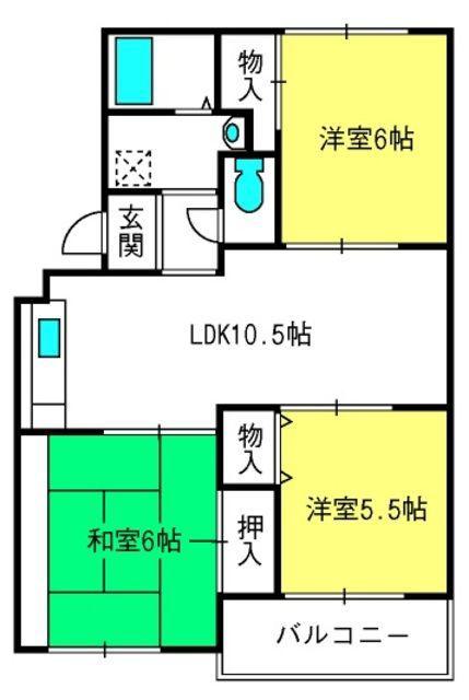 ファミール東宮原(3LDK/1階)の間取り写真