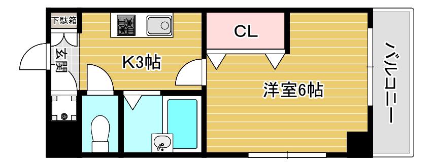 アパルト松崎(1K/5階)の間取り写真