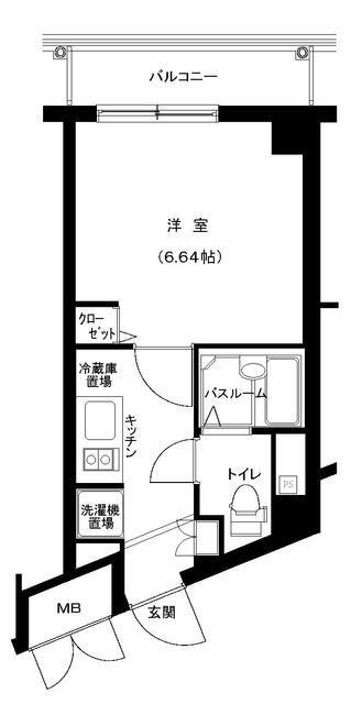 グランフォース西新井(1K/5階)の間取り写真