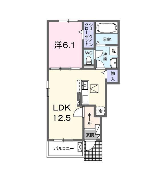 メゾン ブリアン(1LDK/1階)の間取り写真