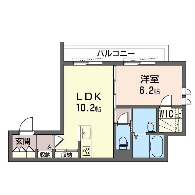 DEFENITIVE GLACE(1LDK/2階)の間取り写真