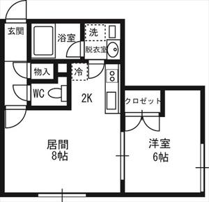 すいえん(1LDK/2階)の間取り写真