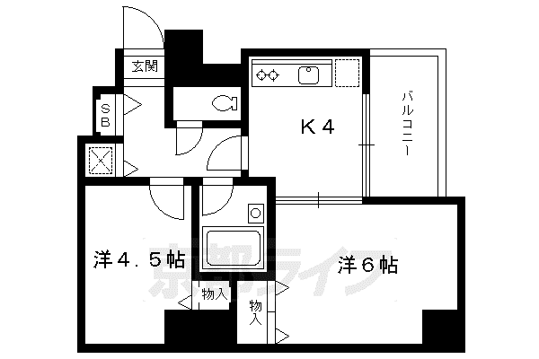 プリムローズ(2K/3階)の間取り写真