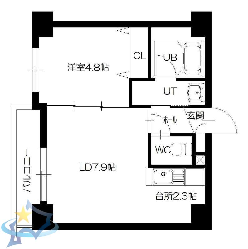SーFORT札幌北5条(1LDK/6階)の間取り写真