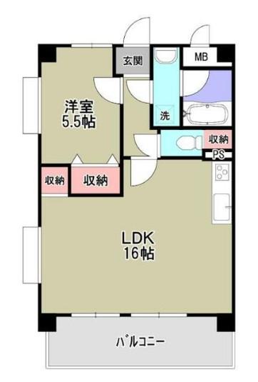 ＪＲ京浜東北線 蕨駅 徒歩12分 8階建 築29年(1LDK/1階)の間取り写真