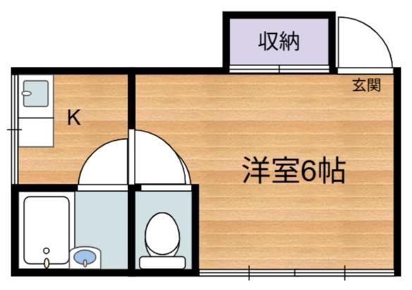 ミユキハイツ(ワンルーム/2階)の間取り写真