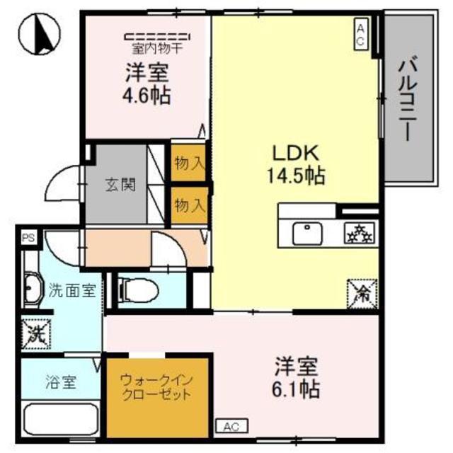 VIER CASA B(2LDK/2階)の間取り写真