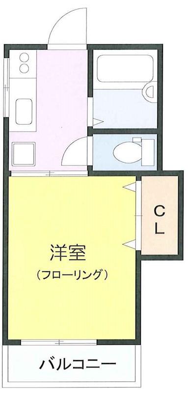 第一山形ハイツ(1K/1階)の間取り写真