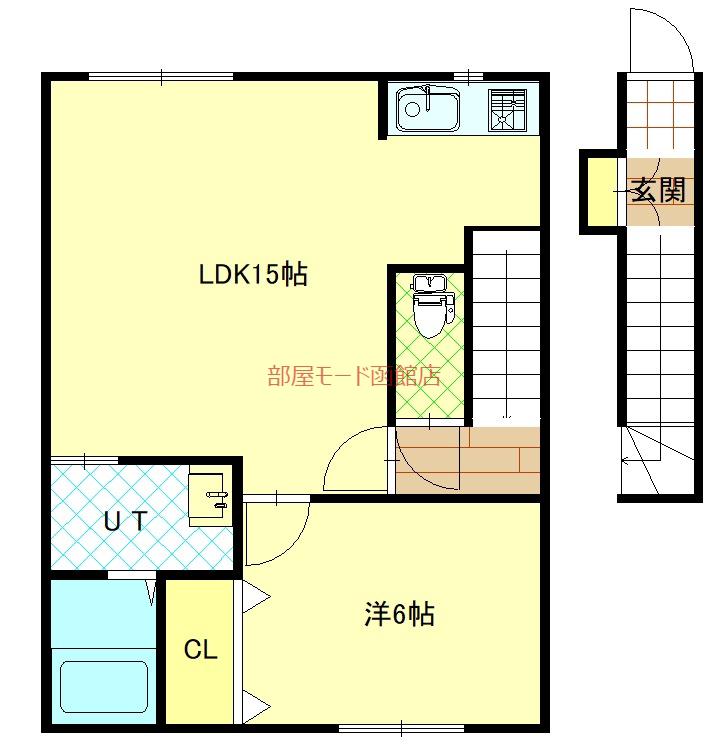 CS ONAWA(1LDK/2階)の間取り写真