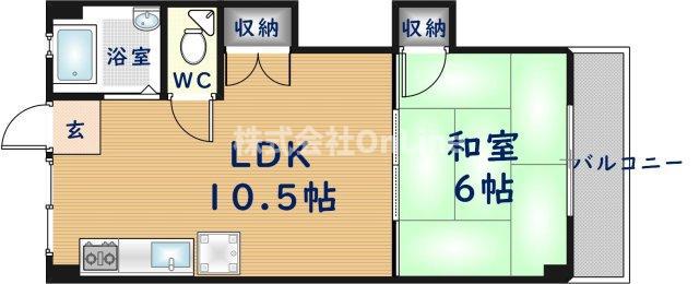 山本北コーポラス1号(1LDK/1階)の間取り写真