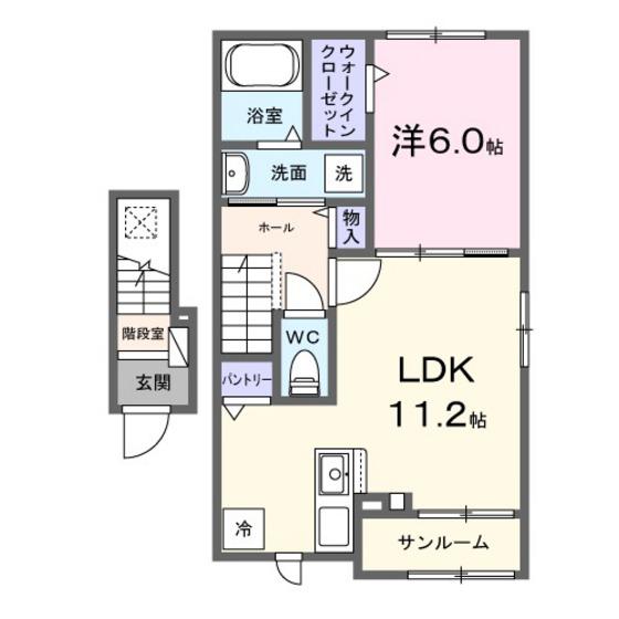 エトワールB(1LDK/2階)の間取り写真