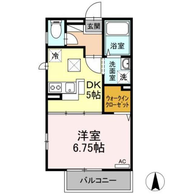 コンフォールV(1DK/2階)の間取り写真