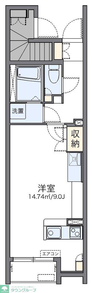 レオネクストボヌールH(ワンルーム/1階)の間取り写真