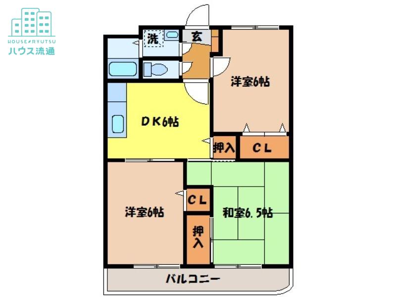 エクセレント野田(3DK/4階)の間取り写真