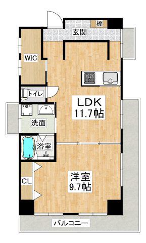 コーポ千樫(1LDK/2階)の間取り写真