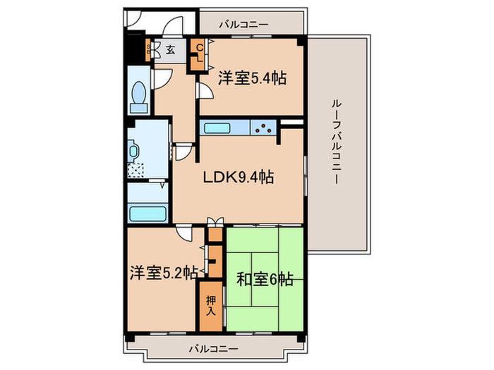 セントポリア武庫之荘(3LDK/8階)の間取り写真