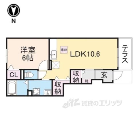 ヴァンヴェール(1LDK/1階)の間取り写真