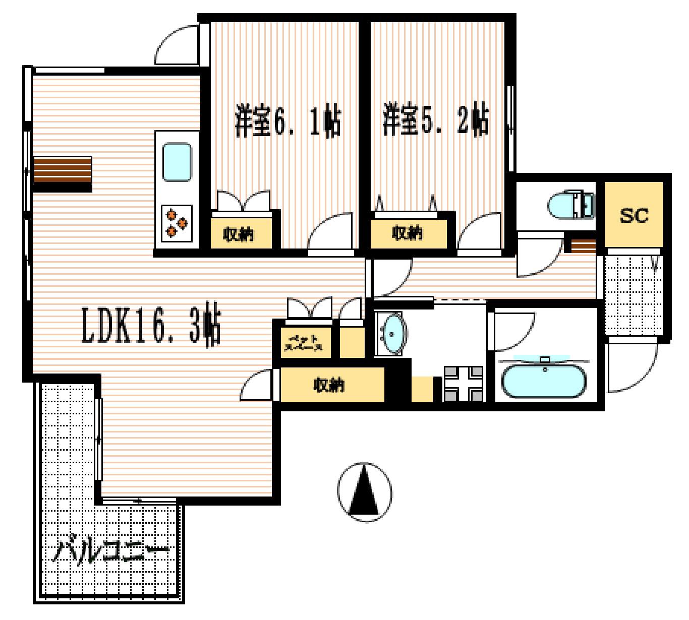 OID TERRACE(2LDK/2階)の間取り写真
