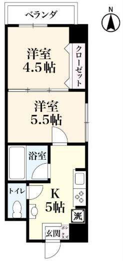 MHG佐賀駅南ビル(2K/6階)の間取り写真