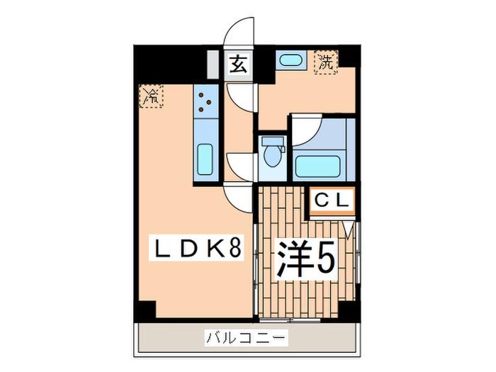サンクスライフB.L.D(1LDK/6階)の間取り写真