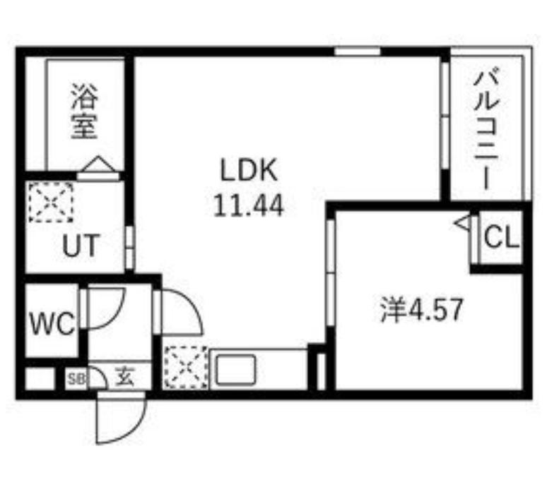 JACK SAKAINEI(1LDK/3階)の間取り写真