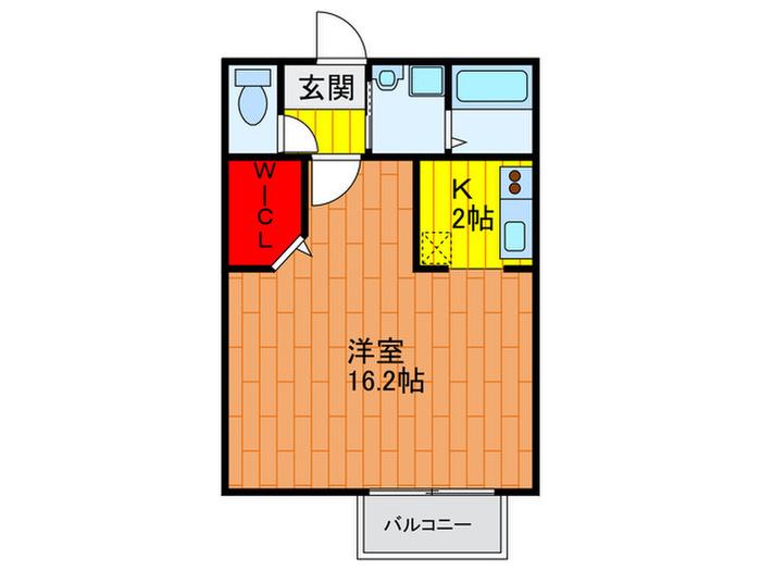 マメゾンMDS(1K/1階)の間取り写真