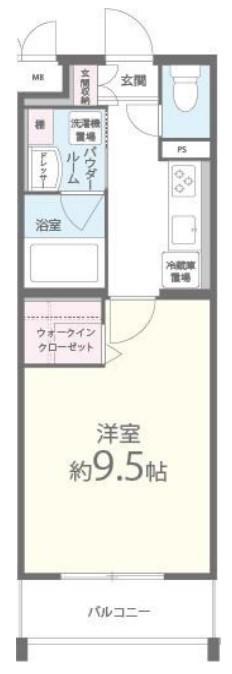ビジュドゥメール(1K/2階)の間取り写真