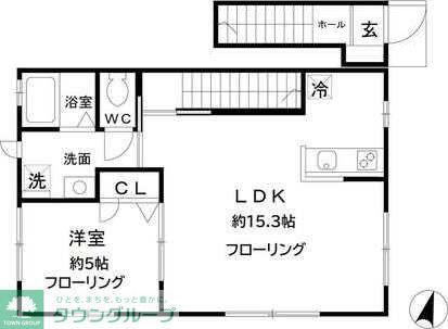 ラピス新宿(1LDK/2階)の間取り写真