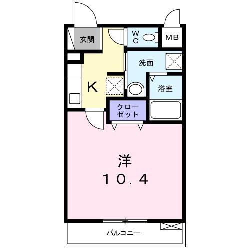 サクラ ドエリング(1K/2階)の間取り写真