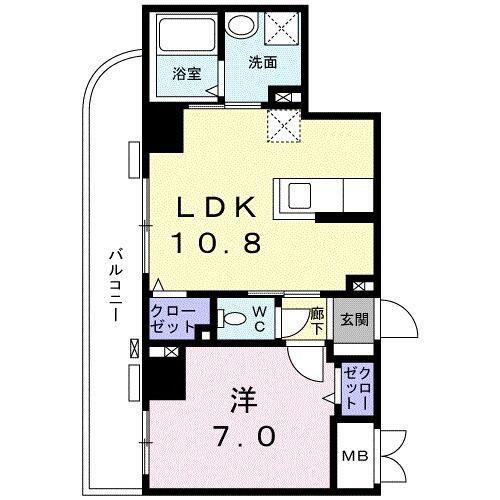 菊水レジデンス綱島II(1LDK/5階)の間取り写真