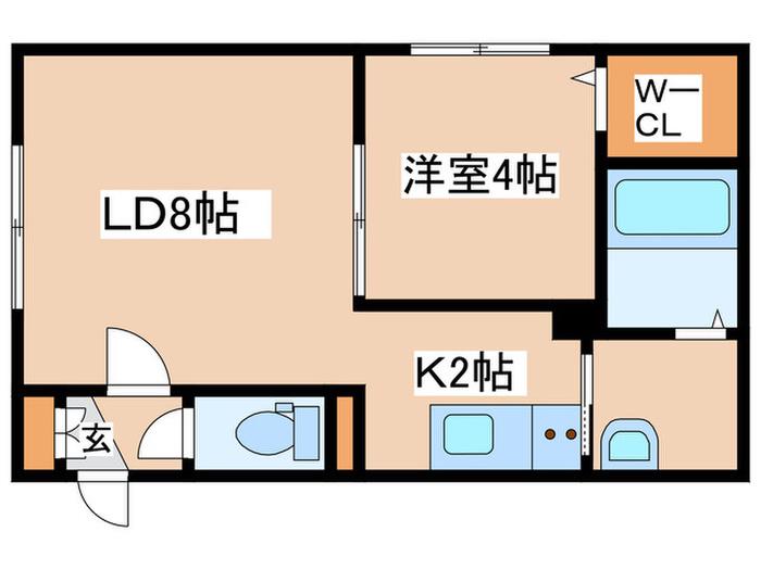 AMISTAD(1LDK/4階)の間取り写真