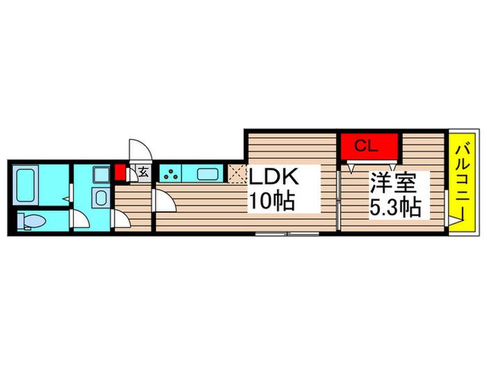 セレスティア一ツ家(1LDK/3階)の間取り写真