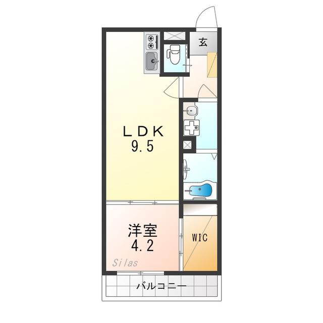 プリヴェ豊中曽根(1LDK/3階)の間取り写真