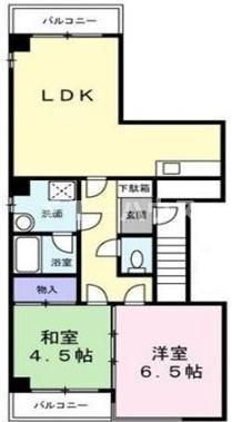 ヴィラドルチェ西船(2LDK/4階)の間取り写真