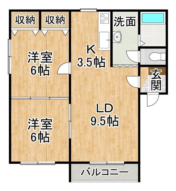 ファミール102(2LDK/2階)の間取り写真
