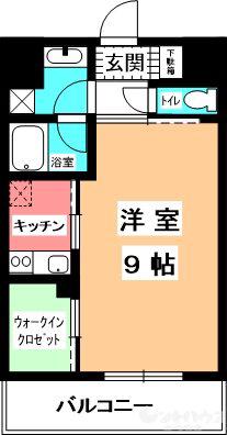 ルスト山越(1K/2階)の間取り写真