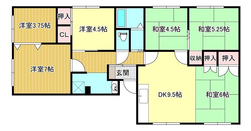 葵ハイツ(6DK/1階)の間取り写真